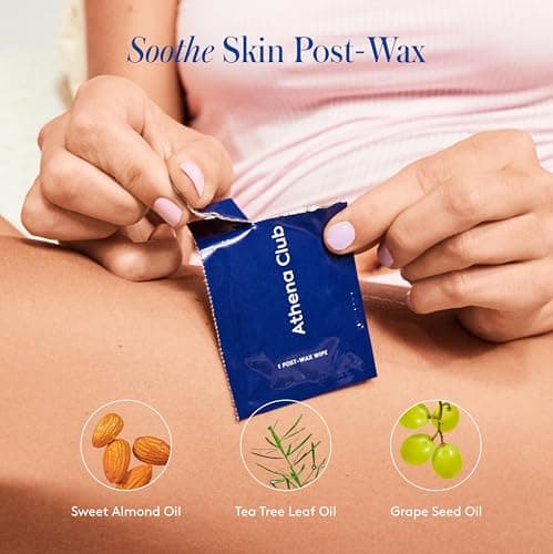 Athena Club Body Wax Strips for Women, Gentle Hair Removal for Sensitive Skin, No Heat Required, Vegan Wax Strips with Post-Wax Wipes, 24 Strips thumbnail 6