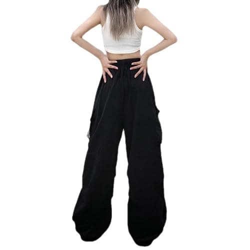 FENGQIYUNHAI Cargo Pants Women Baggy Parachute Pants Woman Mutil Pockets Loose Fit Y2K Casual Pants for Women thumbnail 4