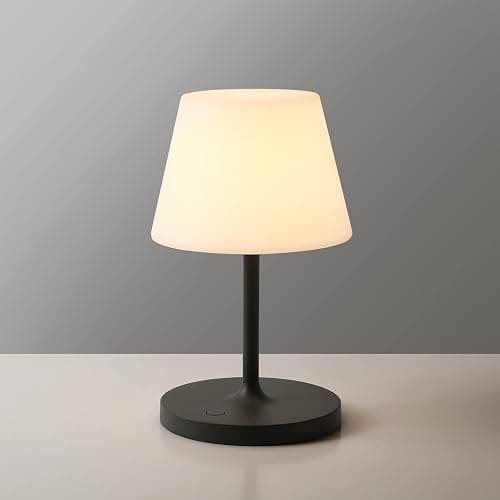 WEILAILUX Outdoor Battery Operated Table Lamp Waterproof, 4000mAh Cordless Table Lamp Rechargeable, Touch Dimmable Desk Lamp, LED Night Light for Patio Camping Restaurant Home, H9.6in, Dark Grey - Image 1