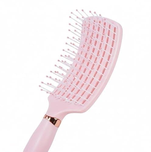 Mineroll Detangler Hair Brush – Soft Bristle Vent Brush for Wet & Dry Hair, Pain-Free Detangling for Curly, Wavy, Fine & Straight Hair, For Women, Men & Kids (Pink) thumbnail 5