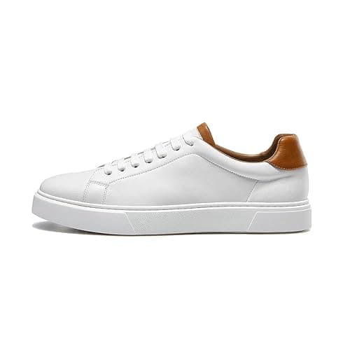 ALIPASINM Leather Business Casual Sneakers Shoes for Men - 7 - White thumbnail 3