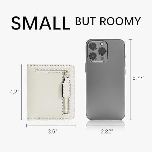 Gostwo Small Wallet for Women, Slim Bifold Credit Card Holder, Compact RFID Blocking Cash Wallet, Billfolds Thin Leather Zipper Pocket, Mini Wallet Gift for Ladies Teen Girls Travel with ID Window thumbnail 5