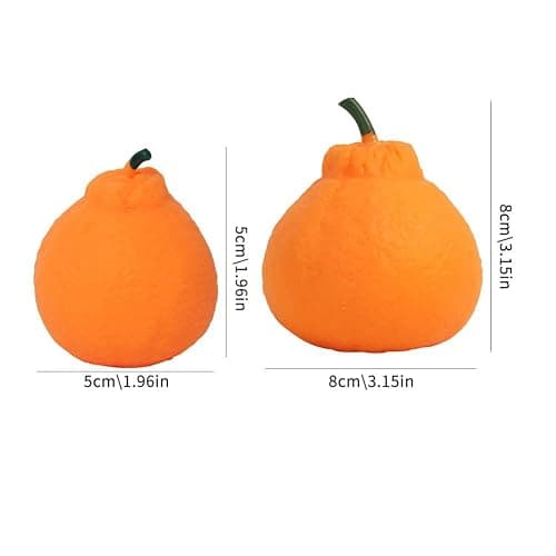 Tangerine Giant Squish-ies, Fruit Squish Stress Balls, Stress Relief Soft Simulation Orange Fruit Squeez-e, Novelty Fidget Sensory Food Fun Stretchy Desk to-ys, Easter Basket Stuffers Gift (5cm) thumbnail 3