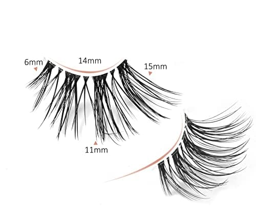 Onlyall Natural Lashes Half Lashes Natural Look False Wispy Eyelashes Clear Band Lashes Pack 3D Faux Mink Lashes 7 Pairs C03 thumbnail 2