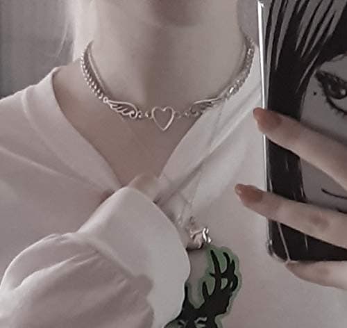 Angel heart wing necklace unisex thumbnail 5