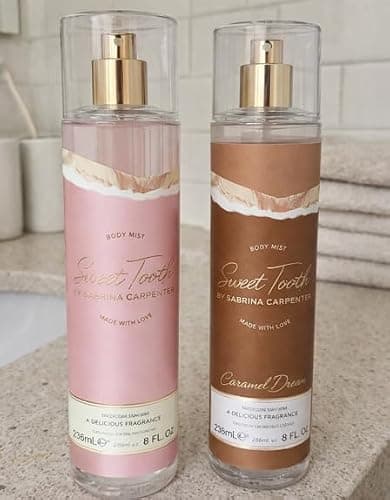 Sabrina Carpenter Sweet Tooth Body Spray Set for Women, Sweet Tooth and Caramel Dream Fragrance Mist Duo, 8 oz Each - Image 1