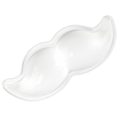 Gel Wrist Rest for Keyboard and Mouse Transparent White Mustache Elbow Pad Cushion Ergonomic Cute Clear Cool Mouse Wrist Pad Silicone Non-Slip Support for Computer Gaming Home Office Men Hand Pillow - Image 1