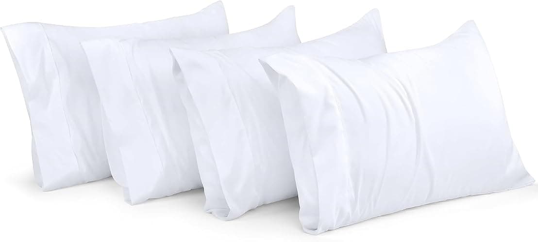 Utopia Bedding Queen Pillow Cases - Pack of 4 - Envelope Closure - Soft Brushed Microfiber Fabric - Shrinkage and Fade Resistant Pillow Covers Queen Size 20 X 30 Inches (White) - Queen - Pack of 4 - White - Image 1