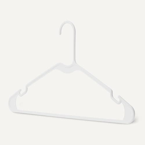 Amazon Basics Plastic Clothes Hangers, Adult Size, White, Pack of 50 thumbnail 4