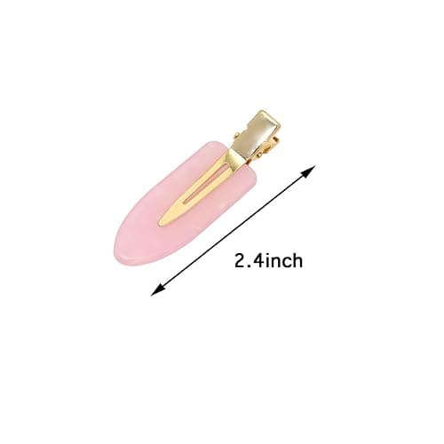 Mini Skater Small Hair Clips 2.4inch No Crease Hair Pins No Bend Cute Barrettes Accessories for Women Thin Curly Fine Hair Styling Sectioning, Pack of 4 (Pink) thumbnail 2