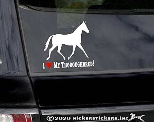 I Love My Thoroughbred Horse Trailer Vinyl Window Decal Sticker thumbnail 2