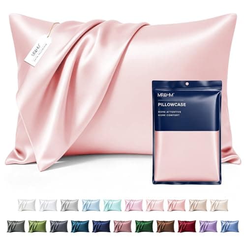 MR&HM Satin Pillowcase for Hair and Skin, Silk Satin Pillowcase 2 Pack, Standard Size Pillow Cases Set of 2, Silky Pillow Cover with Envelope Closure (20x26, Light Pink) - Image 1