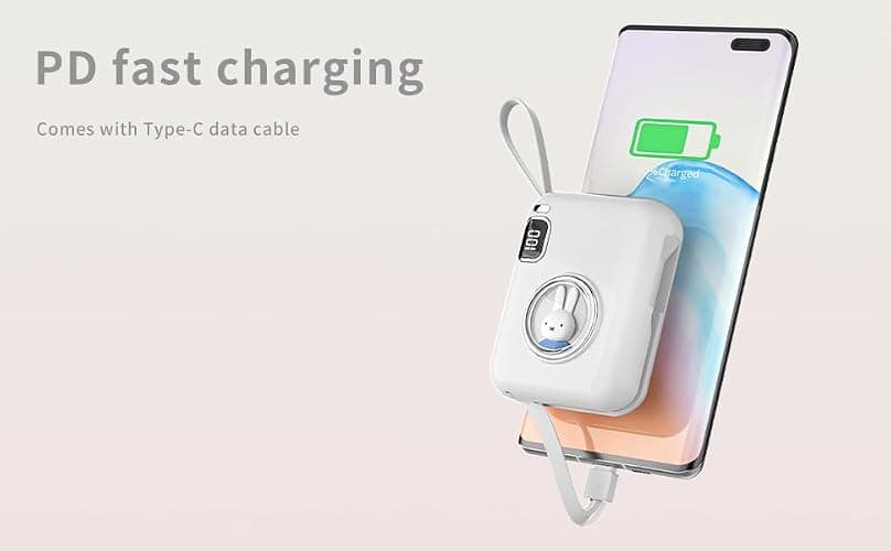 MIPOW x Miffy 20W Power Bank w/Smart Magic Dual Cables (White-Blue) thumbnail 5
