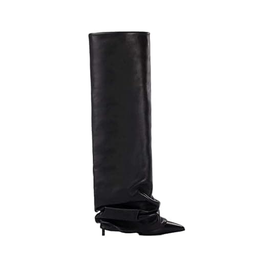 Women's Slip-On High Heel Knee High Boots for Fall Winter - Mid Calf Fashion for Date Nights, Office, Daily Wear - Image 1