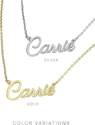 Name Necklace Personalized - Custom Name Necklace for Women in Sterling Silver or Gold-plated - Customized Nameplate Jewelry - Customizable Necklace with Name - Perfect Personalized Gift for Her thumbnail 6