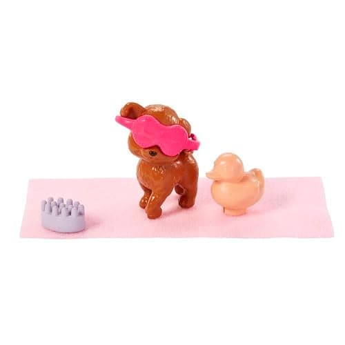 Barbie Doll, Kids Toys, Blonde Doll with Pet Puppy, Barbie Sets, Spa Day, Lemon Print Bathrobe, Headband and Eye Mask, Self-Care Series thumbnail 7