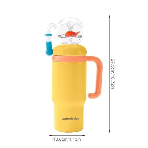 24oz Stainless Steel Whale Fountain Tumbler with Handle,Drinking Cup with Whale Squirt,Whale Water Bottle Two Silicone Soft Tip,Leak-Proof WhaleFountain Tumbler for Kids Teens Adults,Dishwasher Safe thumbnail 3