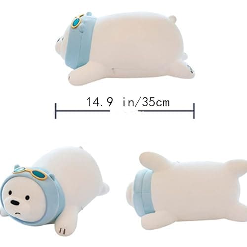 OUKEYI Polar Bear Plush Toy,35 cm Stuffed Animal Doll Pillow Super Kawaii Ice Bear Plushie Adorable Teddy Bear Dolls Hugging Decor Birthday Gifts for Girls Boys thumbnail 2