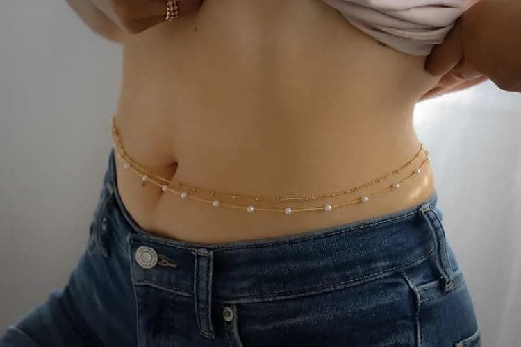 Rotnso 14K Gold Plated Body Chains Dainty Boho Layered Beach Waist Chain Adjustable Bikini Belly Chain Jewelry Accessories for Women Sexy thumbnail 8