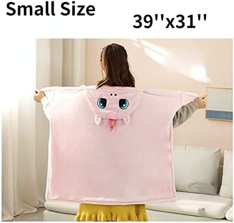 Cute Wearable Blanket Soft Cape for Adult Women Men Warm Cozy Hoodie Cute Animal Bear Cat Bunny Carpet Home thumbnail 3
