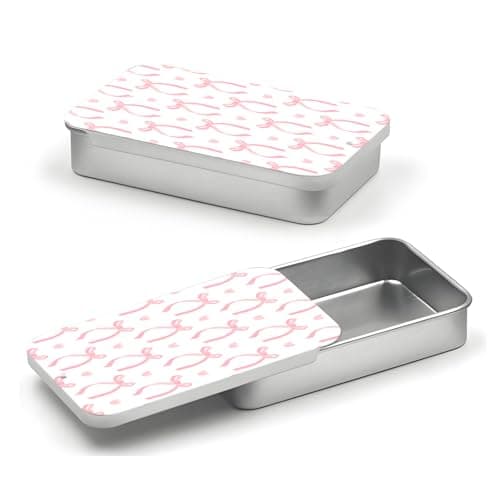 POTYHDC Portable Dental Floss Case, Refillable Cute Travel Floss Dispenser for Men & Women, Pocket Travel Floss Picks Case for Purse, Backpack, Bag Pink Cute Bows - Image 1