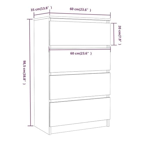 vidaXL Credenza Rovere Marrone 60x35x98,5 cm Legno di ingegneria thumbnail 3