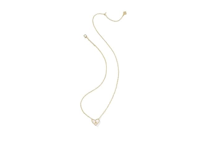 Kendra Scott Womens Heart Letter A Short Pendant Necklace Gold Ivory Mother Of Pearl One Size One Size thumbnail 3