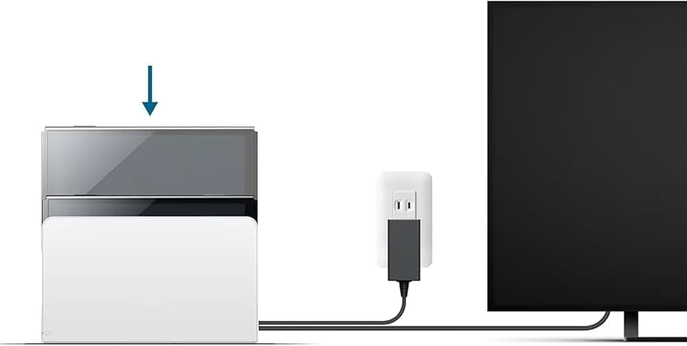 TV Dock Station for Switch and OLED - 3 in 1 Replacement TV Base Docking Station Set with Ethernet LAN Port, Charger, HDMI Cable Accessories (White) thumbnail 4
