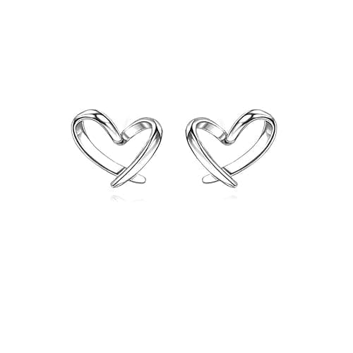 Reffeer 925 Sterling Silber Herz-Ohrstecker für Damen und Mädchen, kleine Ohrstecker, Herz-Ohrringe - Image 1