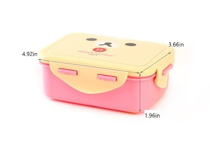 Cute Bear Bento Box, Lunch Box with Bag, Snack Containers Set, 4.9 x 3.6 x 1.9 inches (Ivory) thumbnail 3
