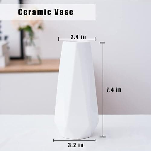 Ceramic Vase, 7.4 Inch for Pampas Calla Lily Tulip, Flower Vase Minimalism Style for Modern Table Shelf Home Decor, Fit for Housewarming, Weddings, Birthday, Christmas, Thanksgiving, New Year thumbnail 3