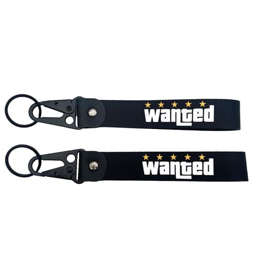 IUUBXKEH 1pc Fashion Style WANTED Keytag Keychain - ID & Work Badge Keyring for GTA Fans - Car SUV Motorcycle GYM thumbnail 4