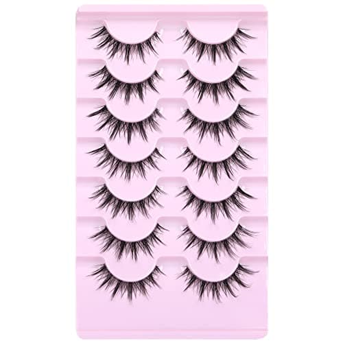 Manga Lashes Natural Look Anime Lashes Cosplay False Eyelashes with Clear Band 3D Wispy Eyelashes Asian Japanese Korean Style Manhua Lashes Look Like Individual Clusters Pack by EYDEVRO - Clear Band thumbnail 7