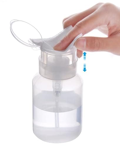 Biutee Acetone Pump Dispenser, Empty Clear Bottle for Nail Polish Remover | 200ml Push-Down Lockable Pump Bottle for Nail Polish Remover and Makeup Remover, Alcohol and Toner; Reusable BPA-Free, 1 PCS - Image 1