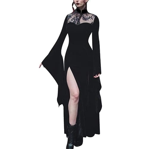 Insgoth Goth Dress for Women Fashion Alt Gothic Punk Trendy Dresses - Image 1