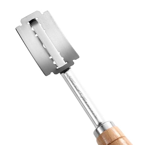 "SAINT GERMAIN Premium Hand Crafted Bread Lame for Dough Scoring Knife, Lame Bread Tool for Sourdough Bread Slashing with 10 Blades Included with Replacement with Authentic Leather Protector Cover" thumbnail 5