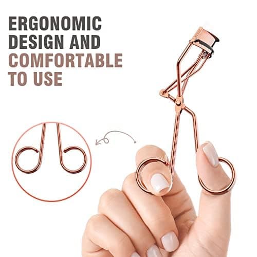 Eyelash Curler with Comb, Professional Volumizing Lash Lift Kit Lash Curler with Refill Pads for Home & Travel Uses, Rose Gold thumbnail 7