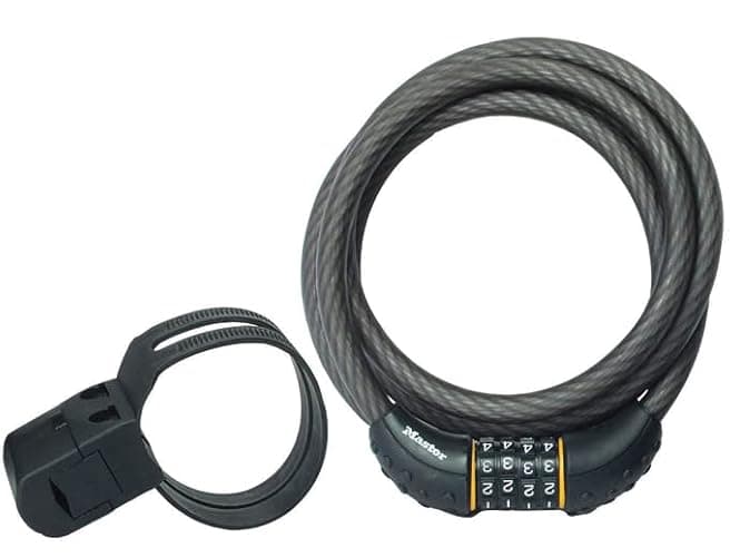 Master Lock Cable Lock, Set Your Own Combination Bike Lock, 6 ft. Long, Black, 8122D thumbnail 7