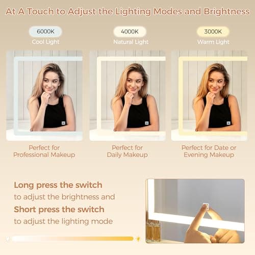 YUNSCEND White Vanity Desk with LED Lighted Mirror and Power Outlet,39.37" Makeup Vanity Table Set with 7 Drawers 6 Open Shelves 3 Color Lighting Mode Dressing Table for Women Bedroom Dressing Room thumbnail 3