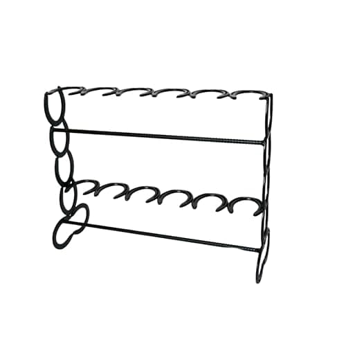 Metal Horseshoe Boot Rack - Black Shoe Stand, Wood Shoe Rack, Small Shoe Organizer for Western Home Decor, Cowboy & Work Boots, Outdoor & Garage Shoe Storage - Image 1
