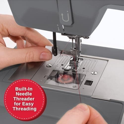 SINGER® Heavy Duty 4452 (Grey) High Speed Sewing Machine + Accessories | 32 Built-In Stitches Deliver 110 Stitch Applications | 50% More Power for Thick Fabrics, 1100 Stitches/Min, 1-Step Buttonhole thumbnail 8