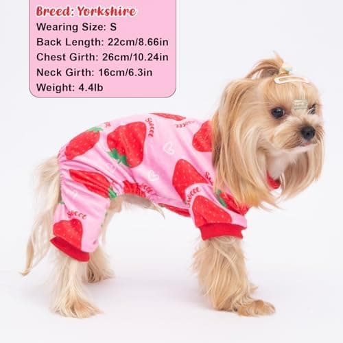 BAOBICUTE 4 Pack Dog Pajamas Soft Lightweight Dog Recovery Suit Onesie Clothes for Small Medium Female Pet Boys Girls Dogs thumbnail 4