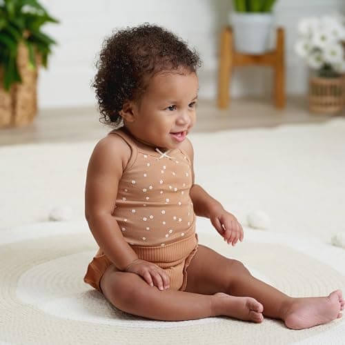 Gerber Baby Girls Multi-Pack Sleeveless Onesies Bodysuit, Retro Floral, 0-3 Months thumbnail 3