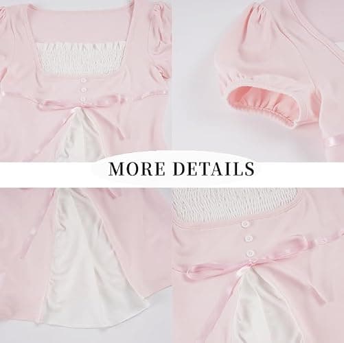 Emo Goth Cute Shirts Peplum Baby Doll Coquette Summer Tops Teens 2000s Gyaru Y2k Grunge Aesthetic Whimsy Clothes thumbnail 5