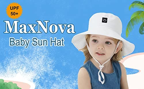 MaxNova Baby Sun Hat Smile Face UPF 50+ Toddler Bucket Hat for Boys Girls 0-7 Years thumbnail 6