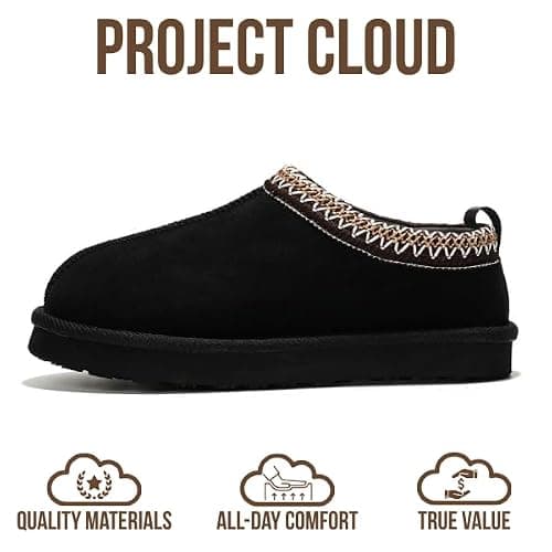 Project Cloud 100% Genuine Leather Womens Slippers with Genuine Australian Shearling Fur Lining Slippers for Women - Non-Slip EVA with Memory Foam Fuzzy Slippers Women Footwear (Nerita) thumbnail 3
