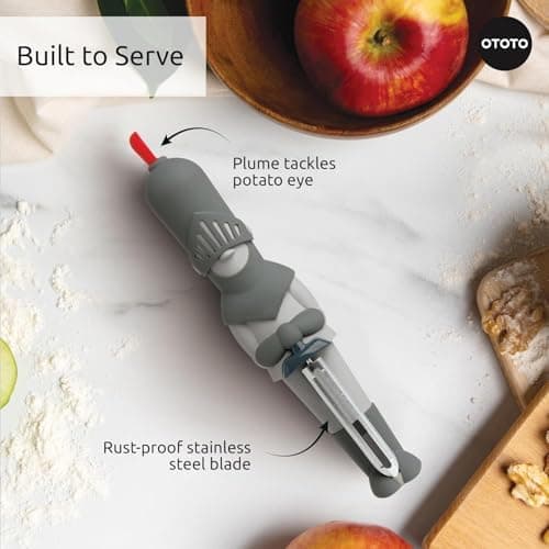 NEW OTOTO Sir Peels A-Lot Medieval Knight Vegetable Peeler - Swivel Vegetable Peelers for Potatoes, Fruits, Cute Gadgets, Gifts, Potato, Veggie, Fruit Peeler, Cute Kitchen Accessories thumbnail 4