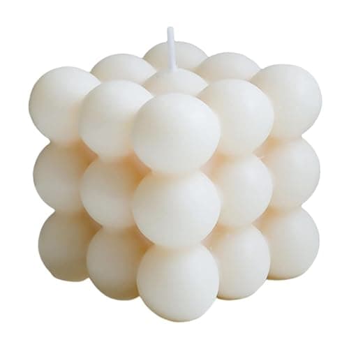 Candela profumata a forma di cubo di soia fatta a mano a forma di cubo di soia decorazione della stanza pastello danese estetica profumata aromaterapia decorazioni a forma di carina colore bianco - Image 1