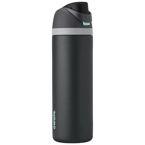 Owala FreeSip botella agua acero inoxidable con pajita, 710 ml - Botella térmica a prueba de fugas para el deporte y los viajes, sin BPA, Foggy Tide - Image 1
