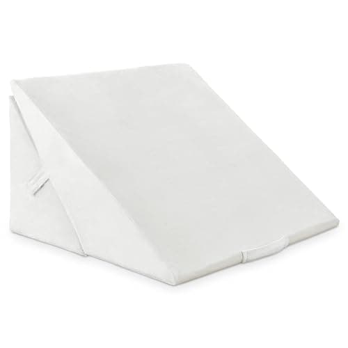 GOPLUS Keilkissen für Bett Lesekissen Bücherkissen zum Relaxen, Memory Foam Bezug Waschbar, Beinkissen Rückenkissen Ergonomisch mit Griff Venenkissen Relaxkissen für Couch Sofa, 58x36x51cm (Weiß) thumbnail 9